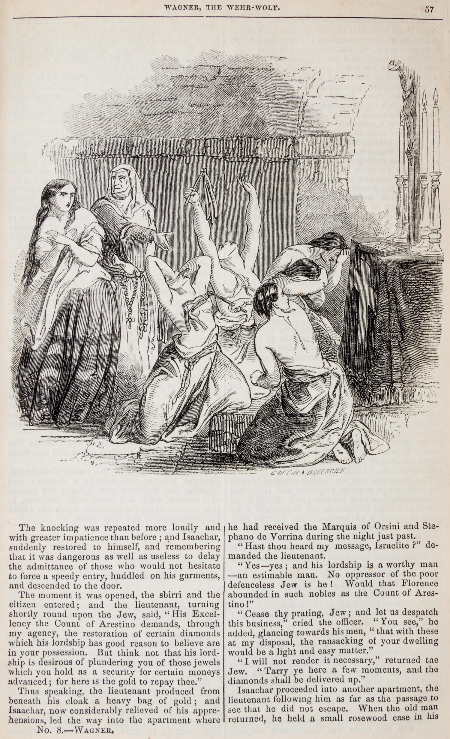 REYNOLDS, GEORGE W. M. Wagner, the Wehr-Wolf. A Romance. London, 1857. First edition, thus.