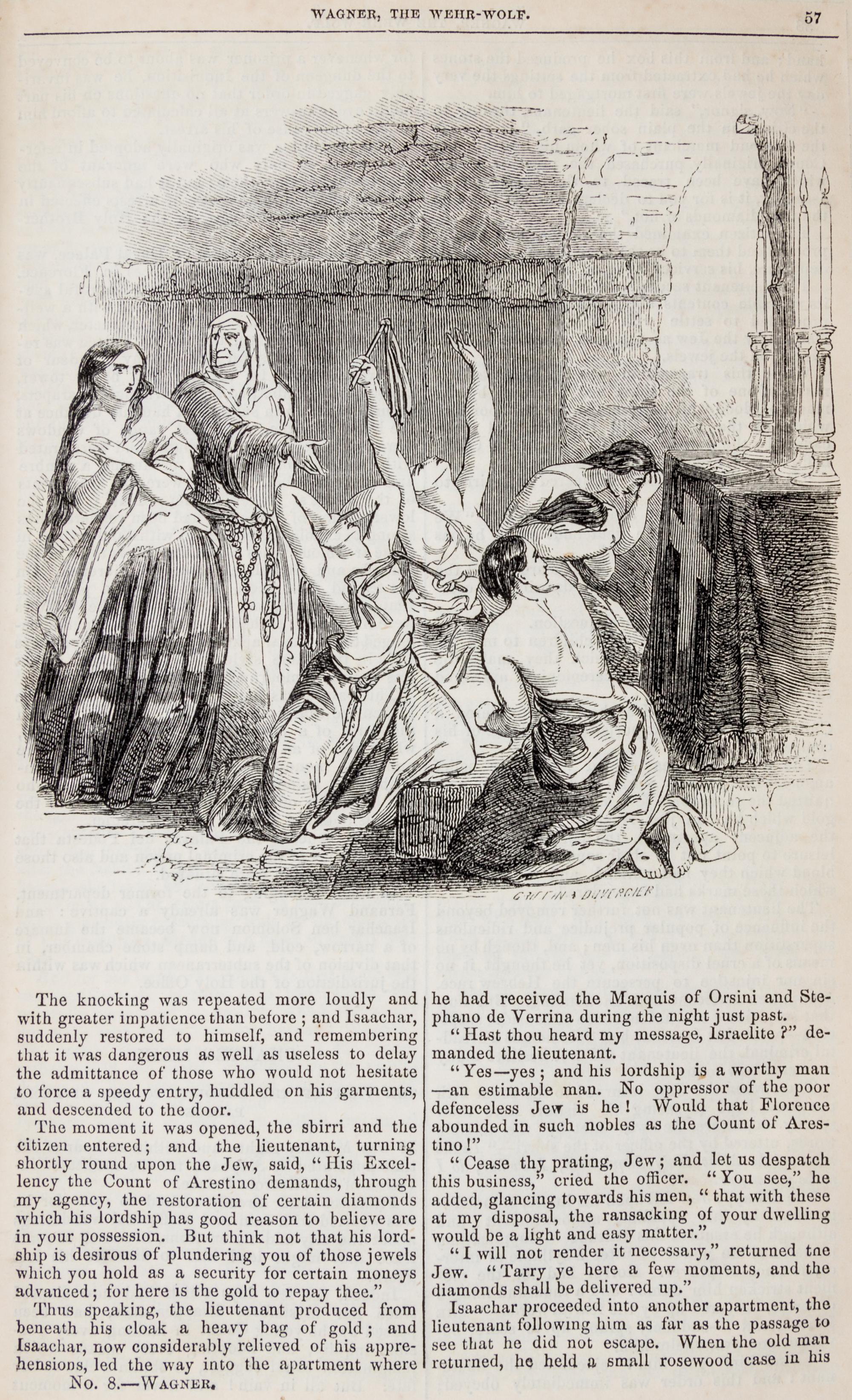 REYNOLDS, GEORGE W. M. Wagner, the Wehr-Wolf. A Romance. London, 1857. First edition, thus.