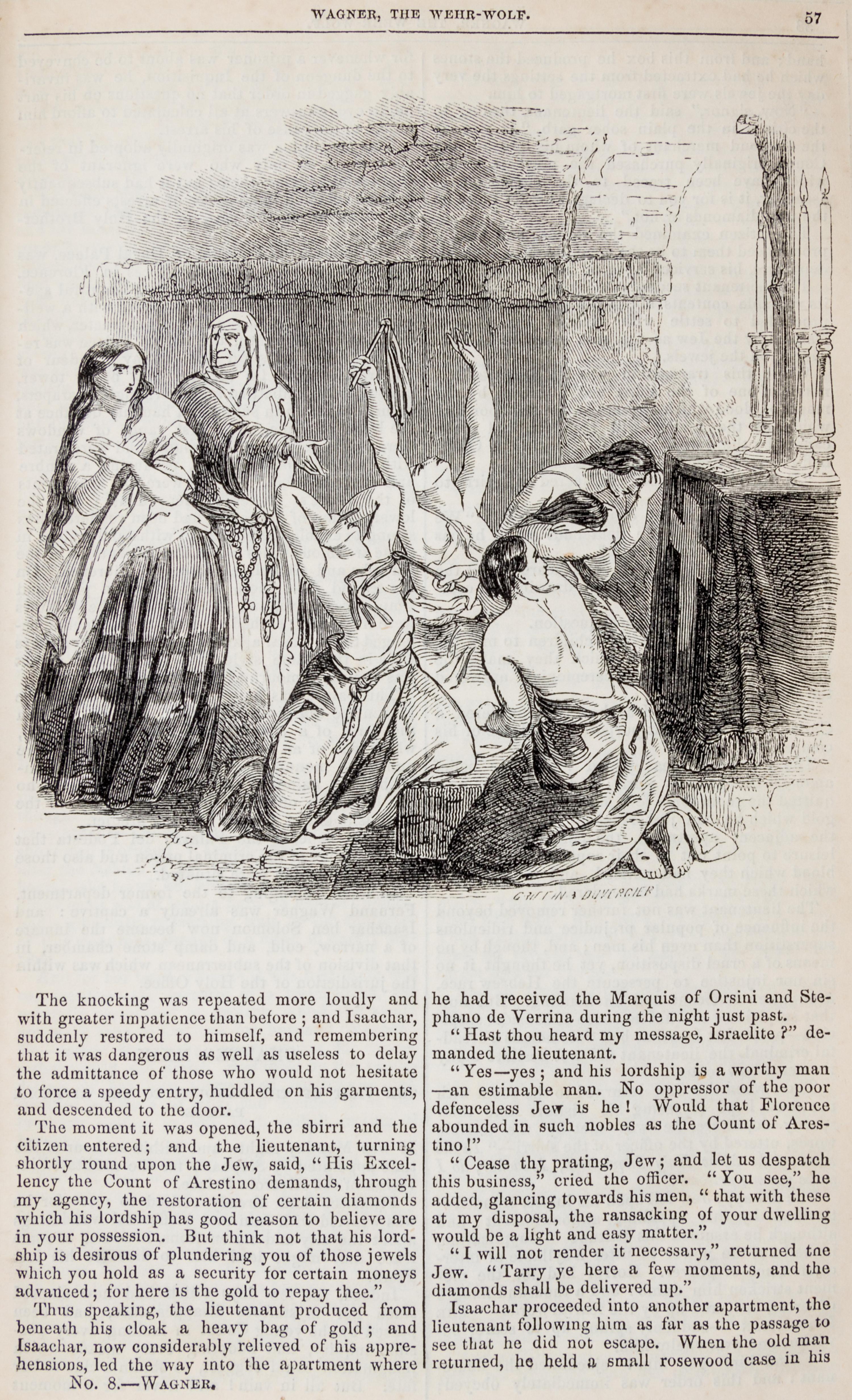 REYNOLDS, GEORGE W. M. Wagner, the Wehr-Wolf. A Romance. London, 1857. First edition, thus.