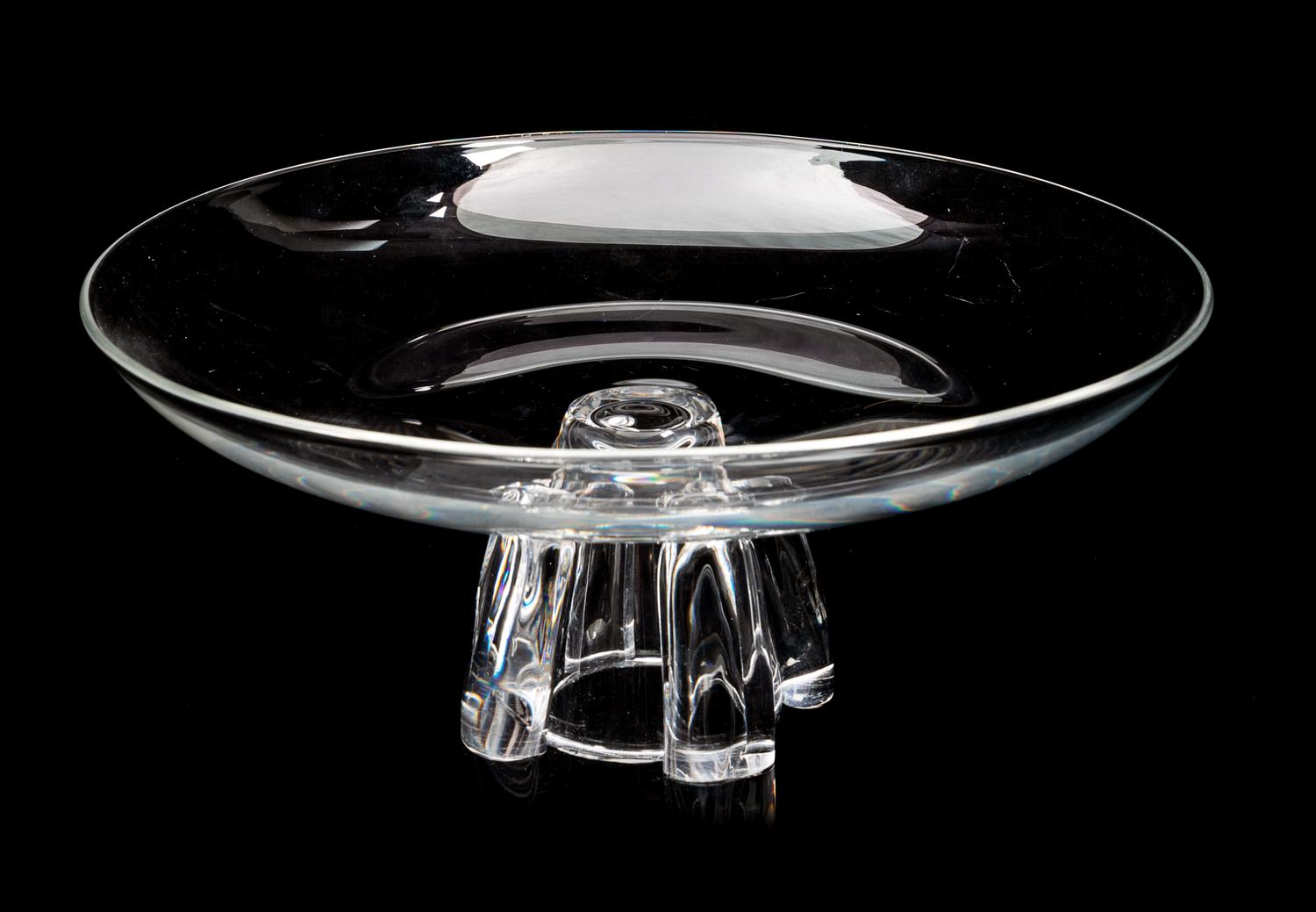 A Steuben Pedestal Bowl Diameter 12 inches.