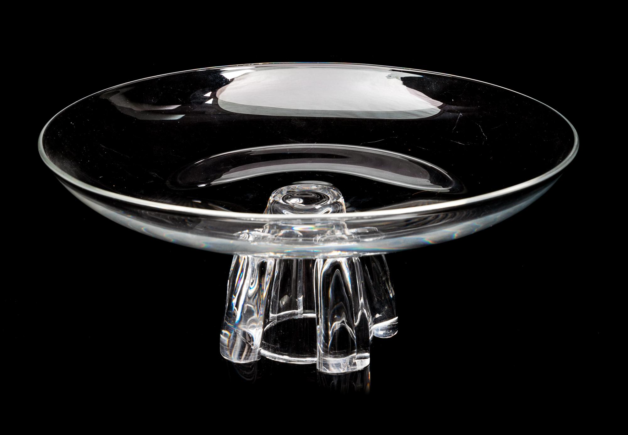 A Steuben Pedestal Bowl Diameter 12 inches.