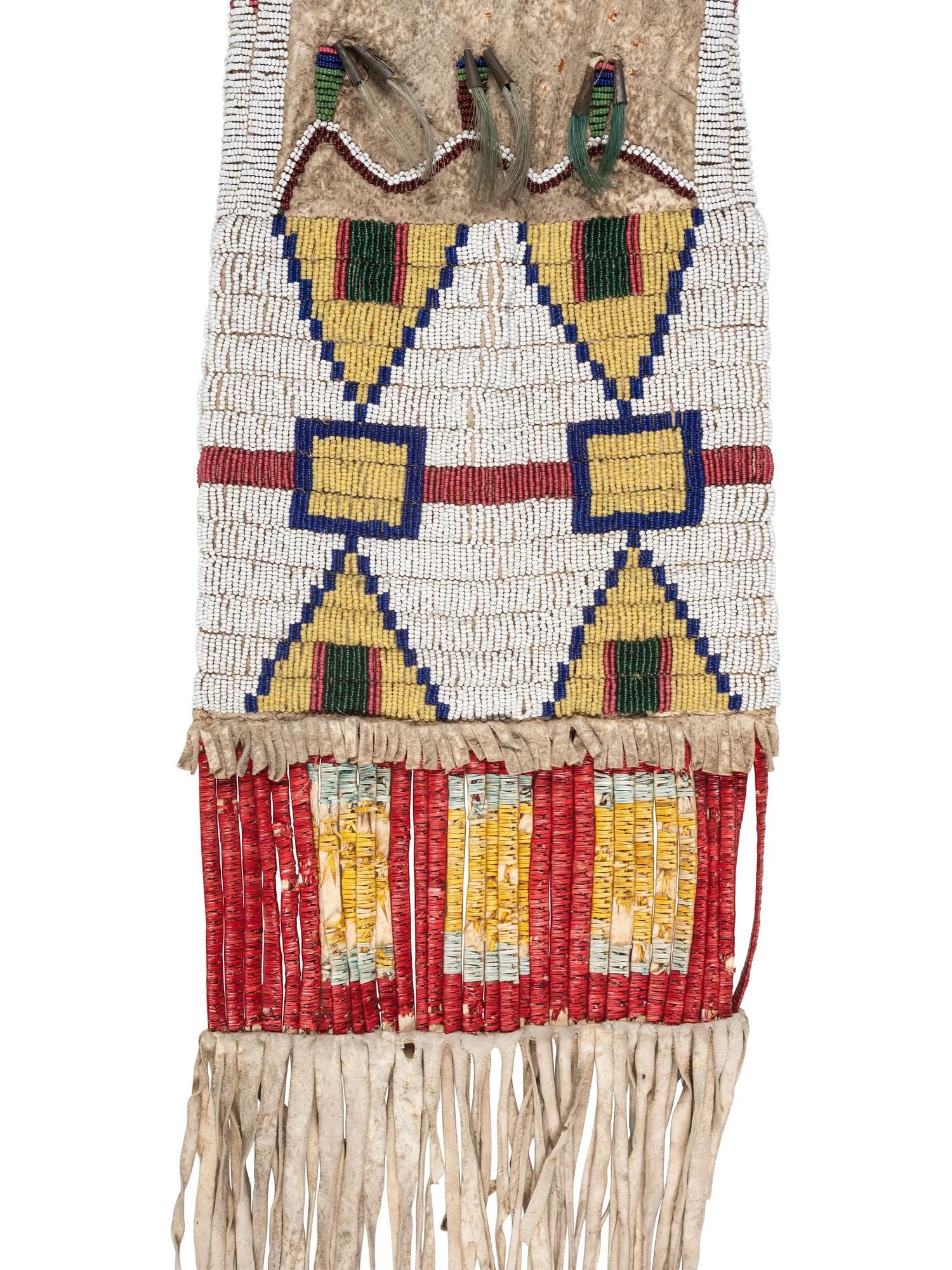 Northern Plains Beaded Hide Tobacco Bag