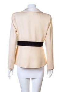 A Valentino Cream Wool Tuxedo Peplum Jacket, Size 10.
