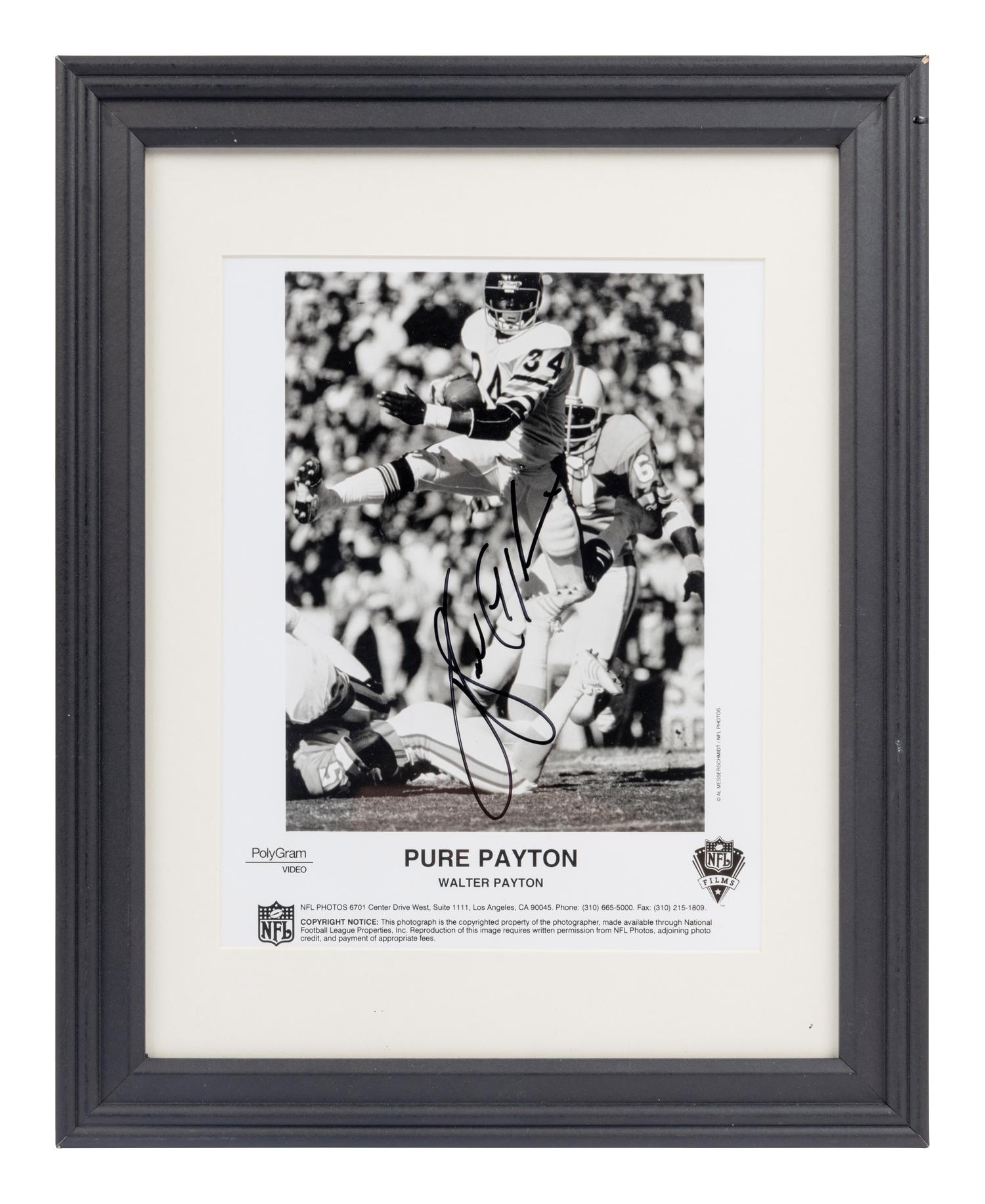 A Group of Walter Payton and Gale Sayers Signed Autograph Photos