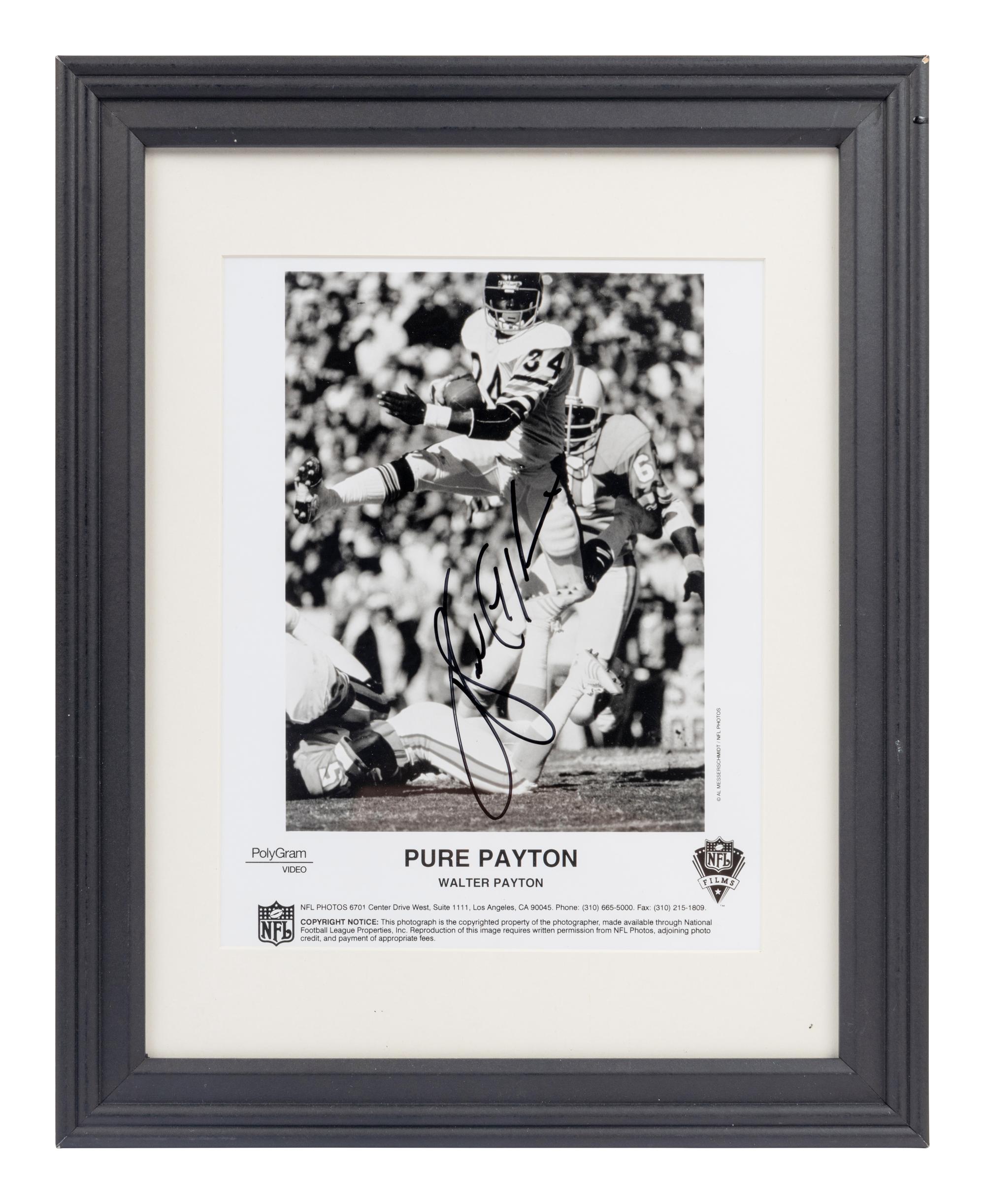A Group of Walter Payton and Gale Sayers Signed Autograph Photos