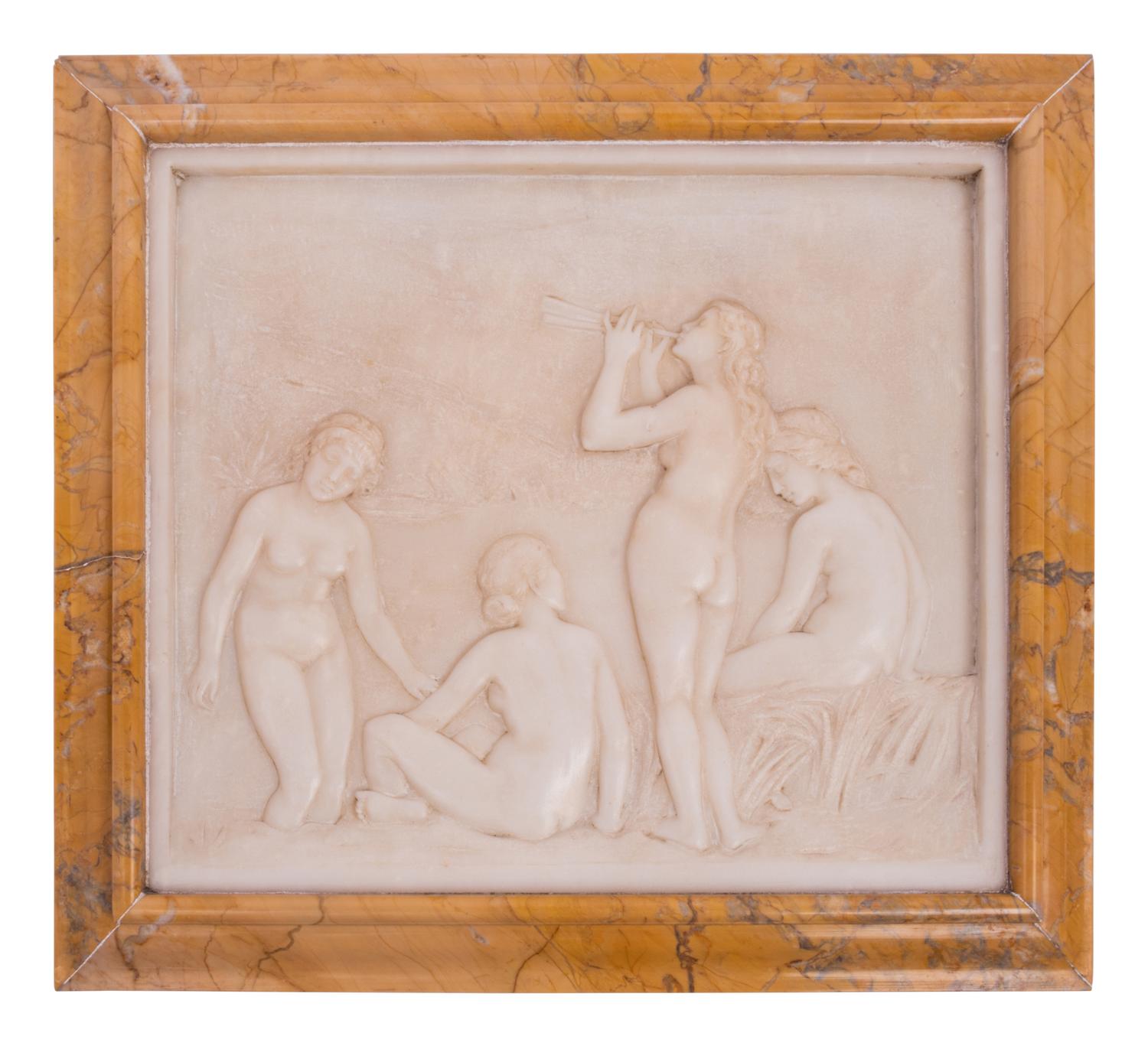 A Pair of Italian White Marble Relief Plaques