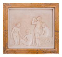 A Pair of Italian White Marble Relief Plaques