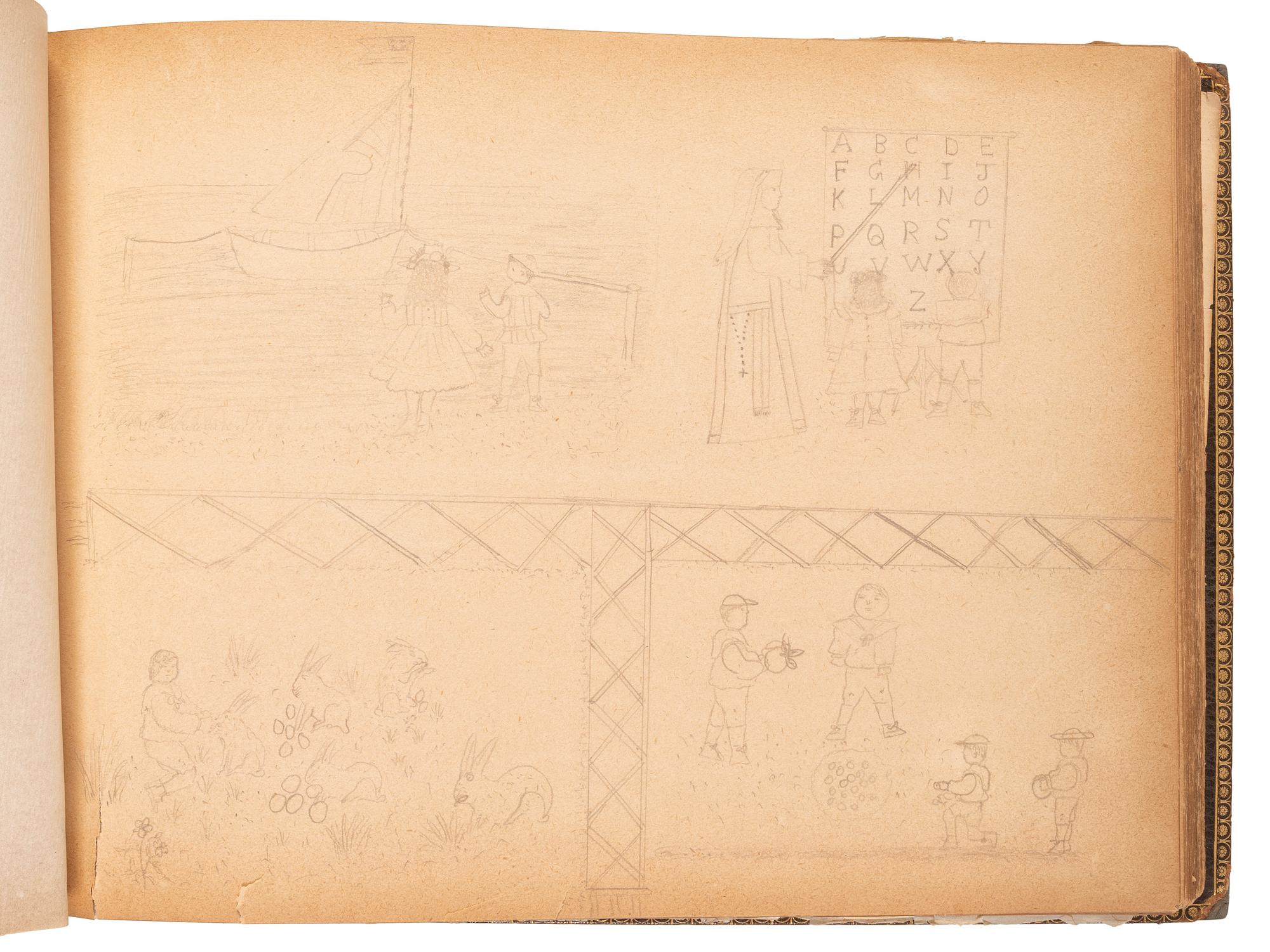 "Drawings Presented to Rev. Pius Boehm by His Little Indian Children." [Crow Creek Reservation, South Dakota.] 4 May 1899.