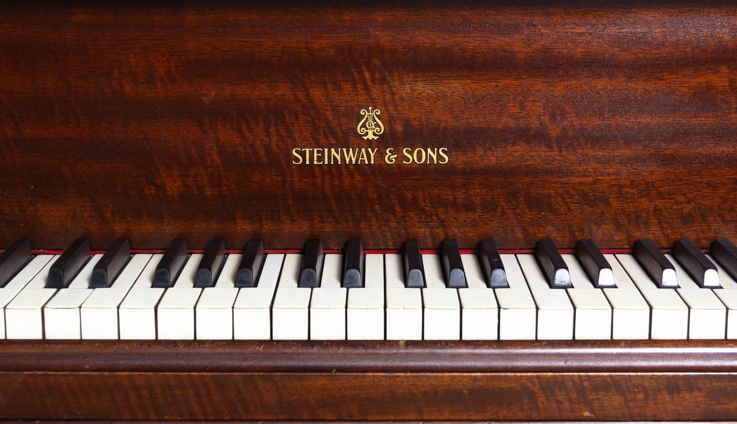 A Steinway & Sons Mahogany Grand Piano