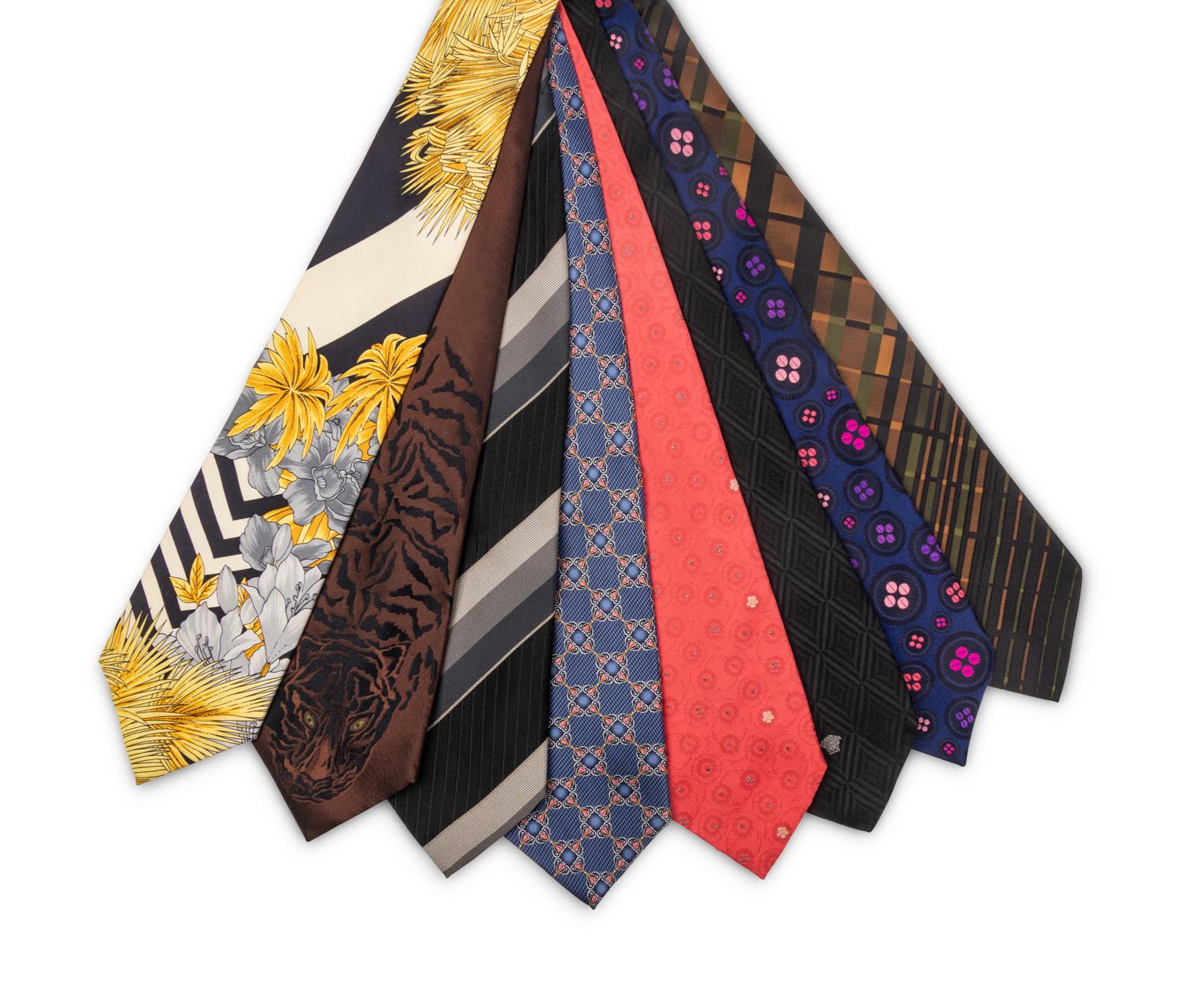 Eight Designer Neckties, Personally Owned & Worn by Mike Ditka