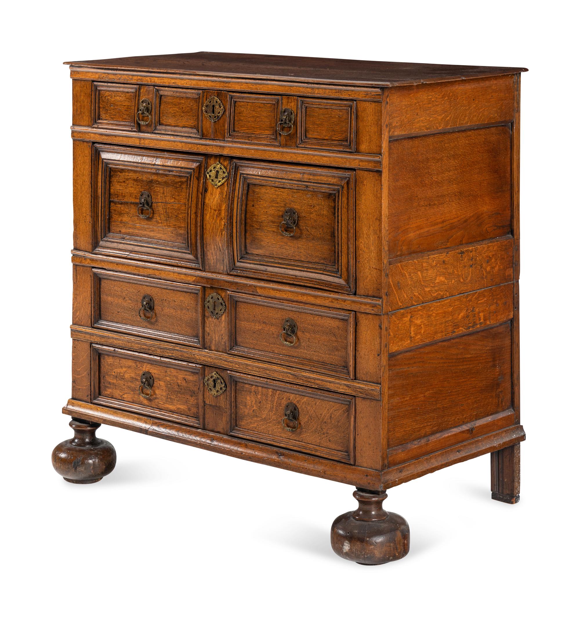 A Charles II Oak Chest of Drawers