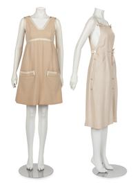 Two Vintage Dresses: One Courrèges and One Geoffrey Beane Two-Piece Ensemble, 1960s-1970s