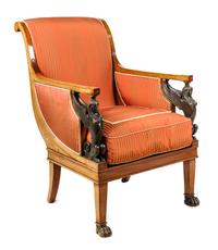 An Empire Mahogany Bergere Height 35 1/2 inches. — 19TH CENTURY