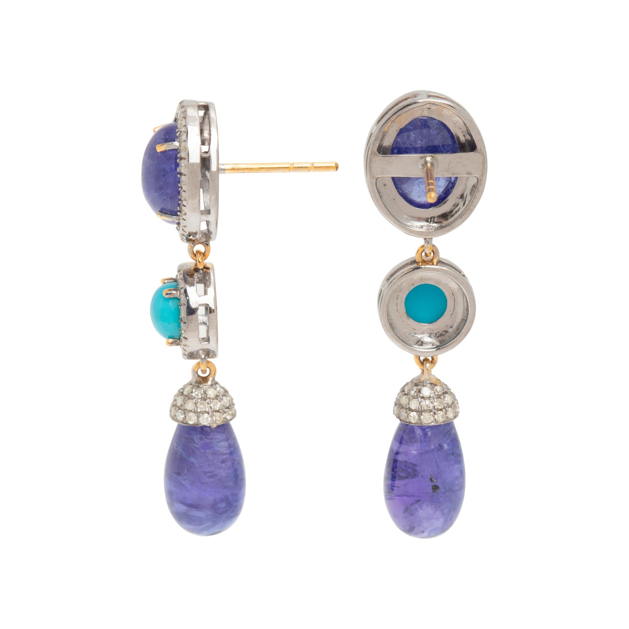 GEMSTONE AND DIAMOND EARRINGS