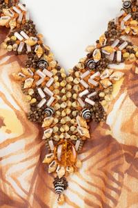 Four Oscar de la Renta Embellished Beachwear Items: One Swimsuit with Shirt, One Tunic, and One Caftan, Summer 2006-Resort 2007