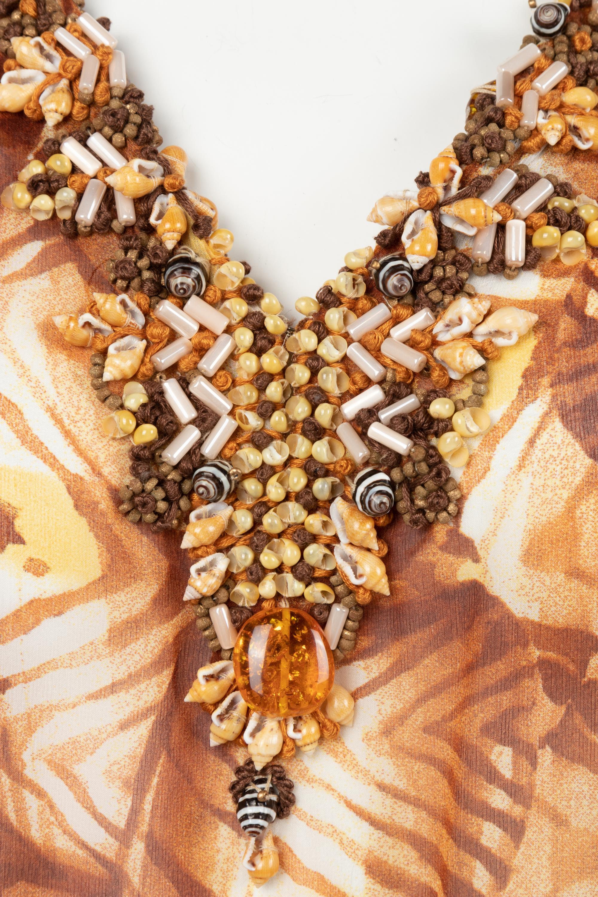 Four Oscar de la Renta Embellished Beachwear Items: One Swimsuit with Shirt, One Tunic, and One Caftan, Summer 2006-Resort 2007