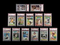 A Group of 13 1970s-2000s Hall of Fame and Notable Graded Baseball Cards,