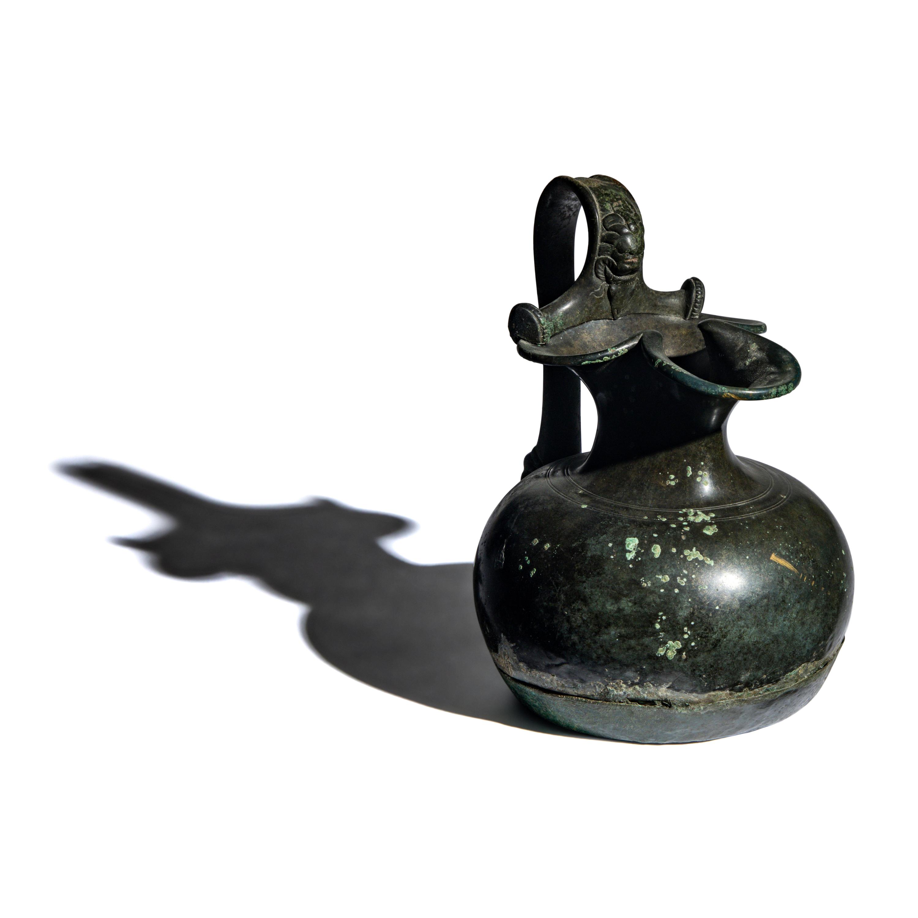 A Roman Bronze Trefoil Oinochoe