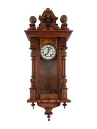 A Continental Walnut Regulator Clock