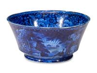 A Staffordshire Blue 'Franklin's Tomb' Bowl