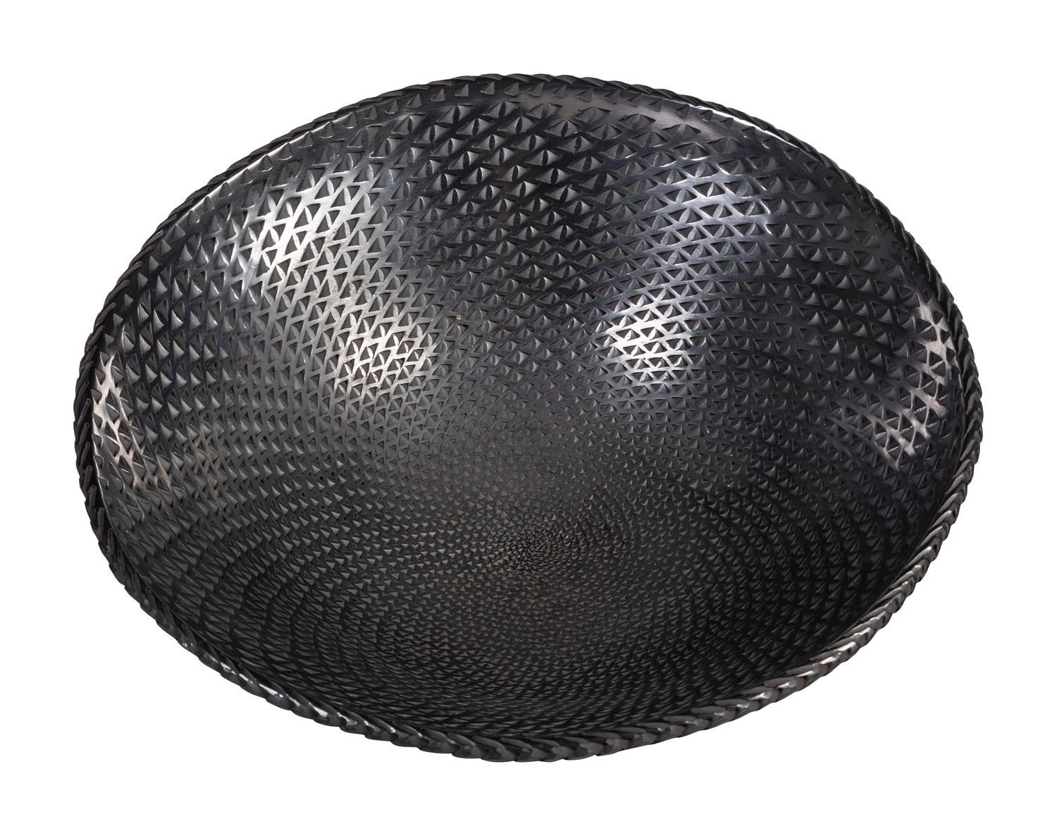 Blackware Pottery Bowl, with Gunmetal Finish