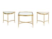A French Gilt Metal and Glass Three-Part Cocktail Table