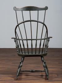 A Green-Painted Sack and Comb-Back Windsor Rocker