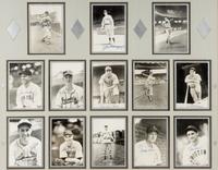 An Impressive Baseball Hall of Fame Signed Autograph Display - 23 Signatures Including Joe DiMaggio and Ted Williams (Beckett Authentication Services Letter),