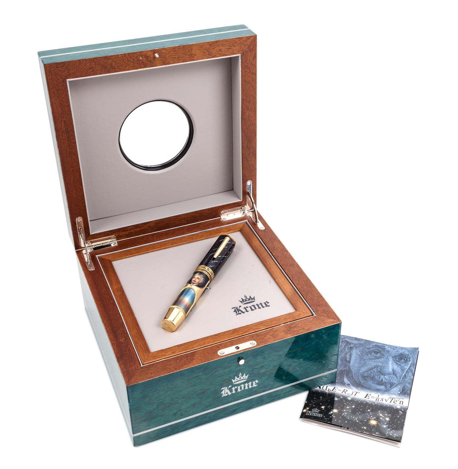 A Krone Albert Einstein Limited Edition 81 Gold Fountain Pen