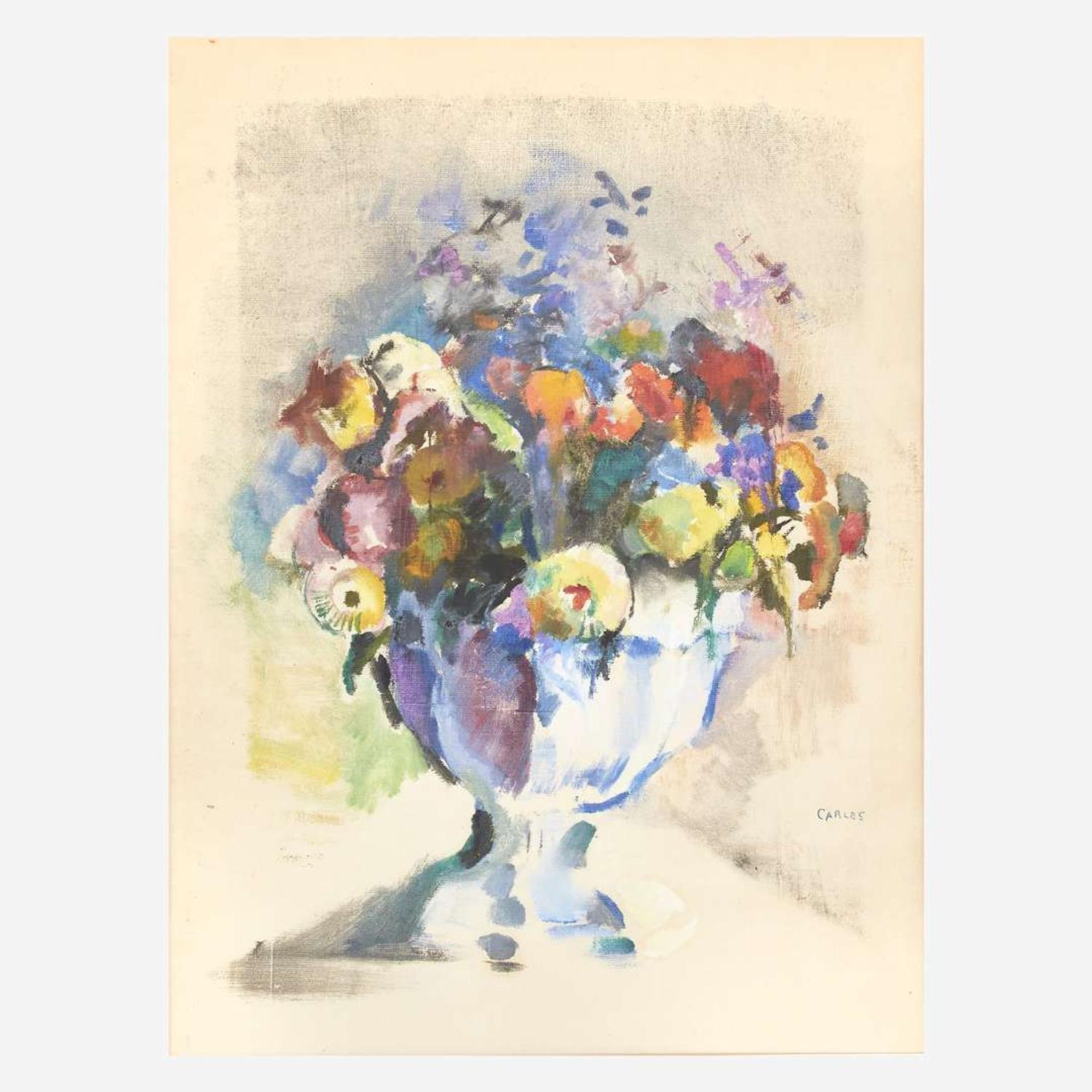 Arthur Beecher Carles (American, 1882-1952) Wildflowers in a Compote Vase I