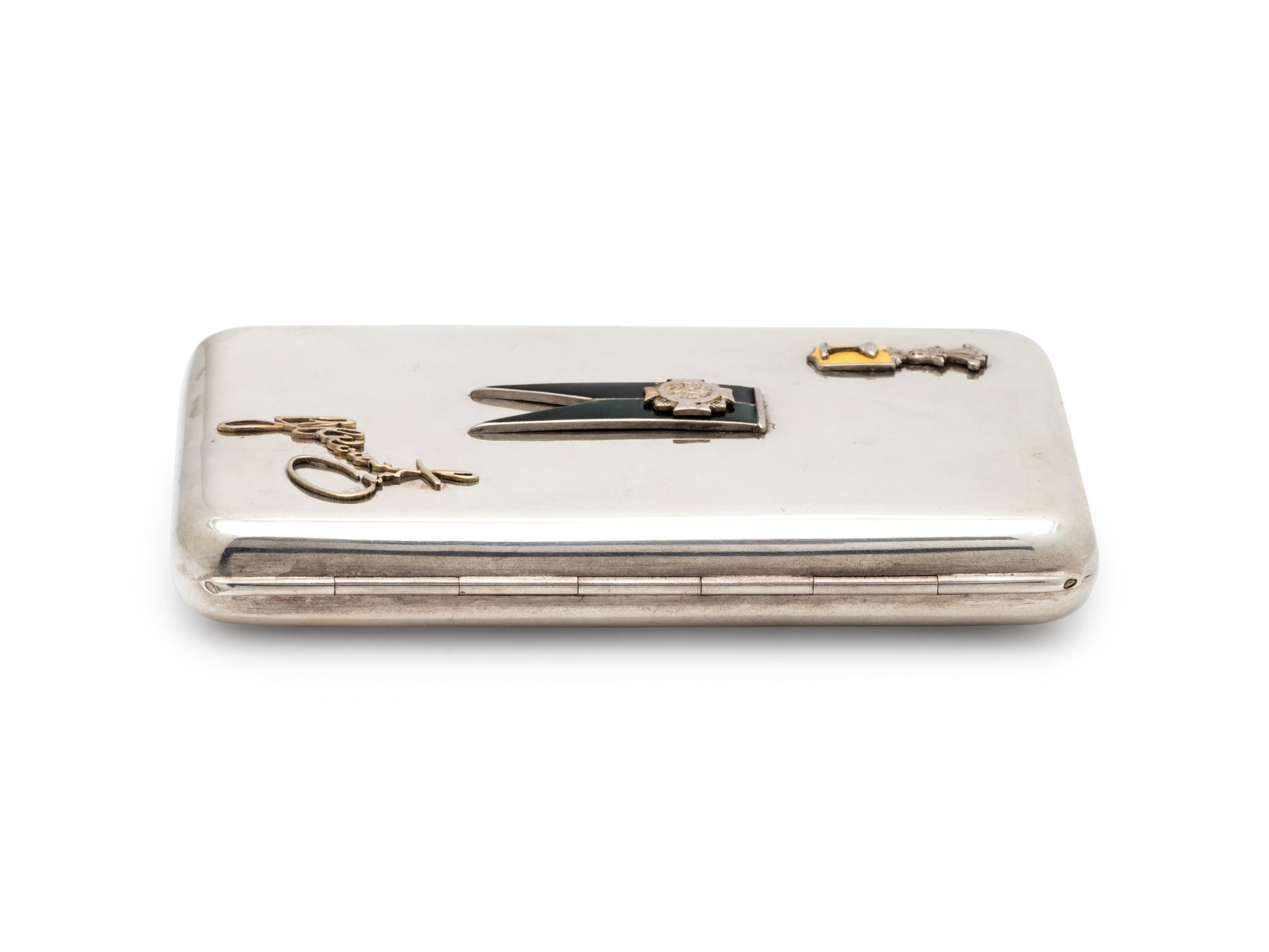 A Russian Silver and Gold Mounted Cigarette Case