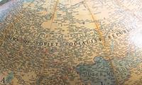 An American 32-Inch Library Globe Height 50 x diameter of globe 32 inches. — REPLOGLE GLOBES INC., CHICAGO, SECOND QUARTER TO MID-20TH CENTURY