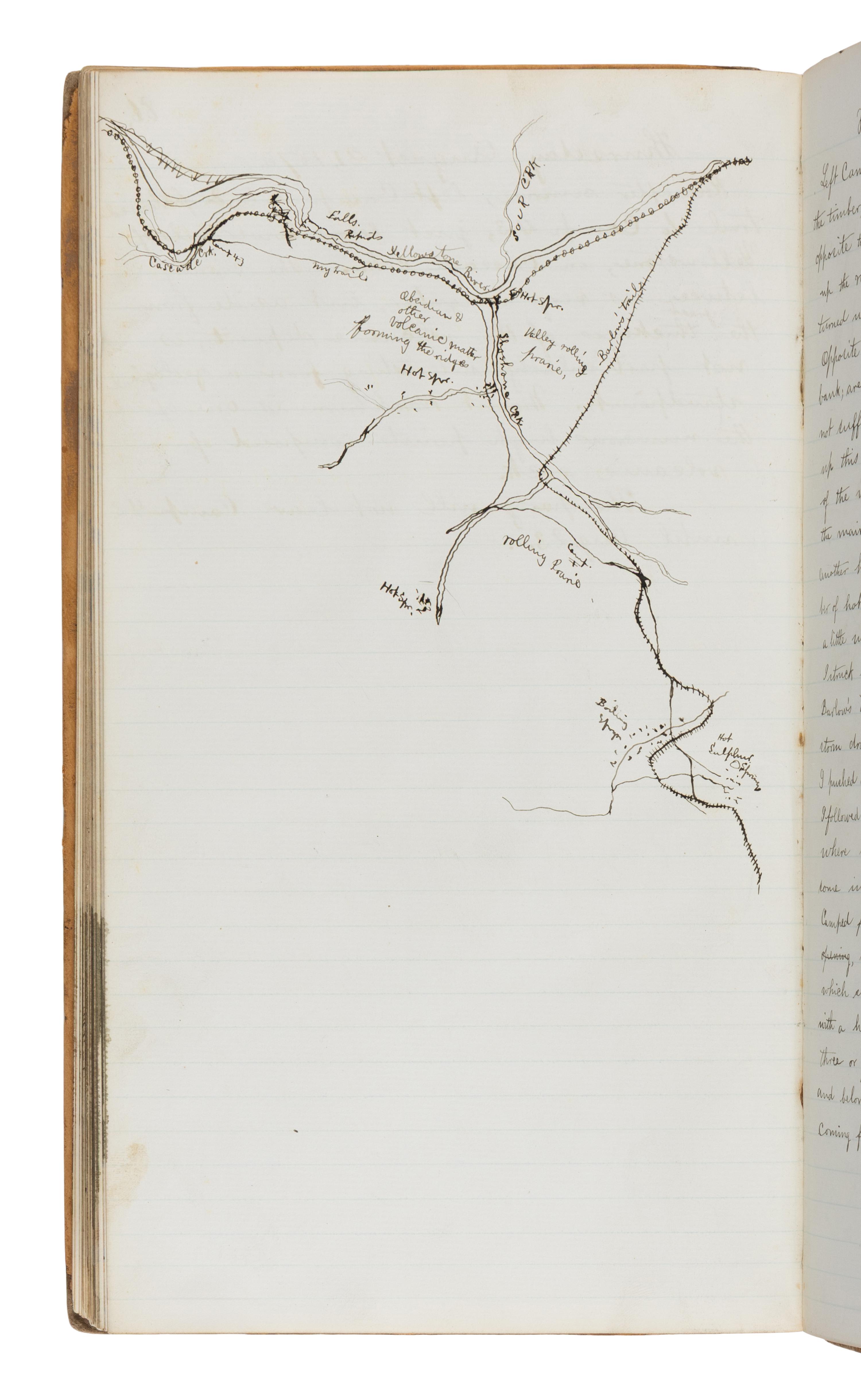 [Yellowstone]. Comstock, Theodore Bryant (1849-1915). A pair of personal manuscript journals documenting Comstock's 1873 exploration of Yellowstone. [Wyoming Territory, 1873-1875].