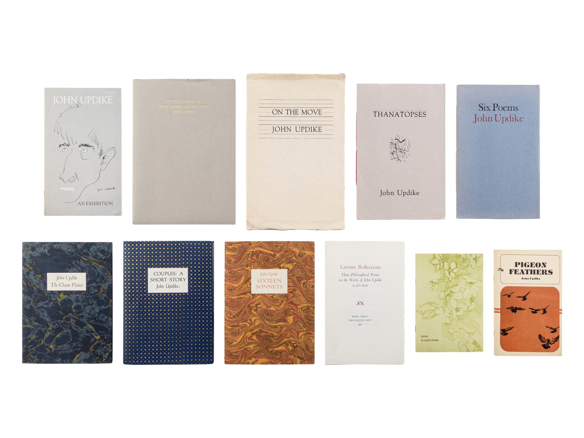 UPDIKE, John (1932-2009). A group of 17 limited edition pamphlets of Updike’s works, MANY SIGNED, comprising: