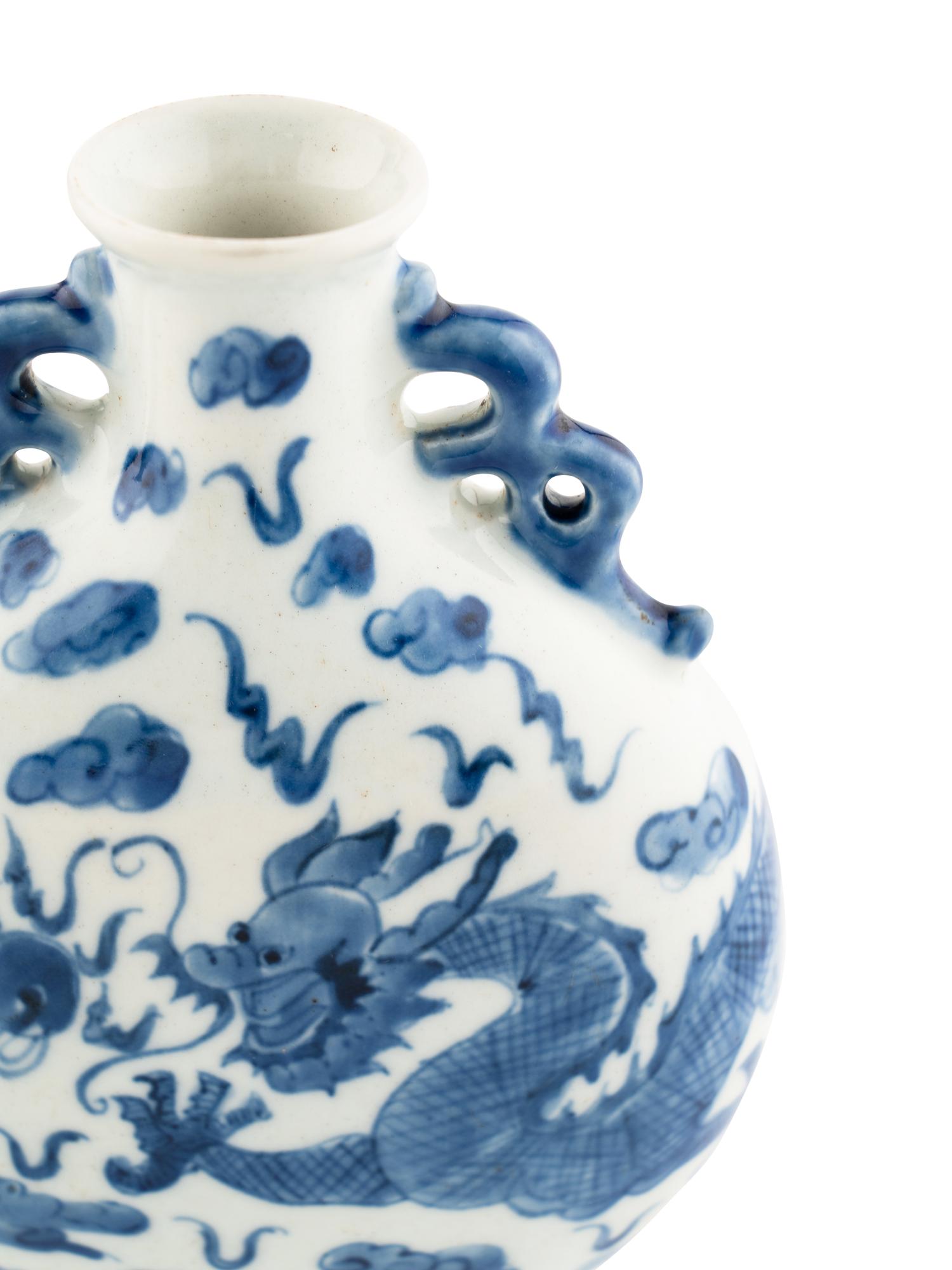 Three Chinese Blue and White Porcelain Bottles