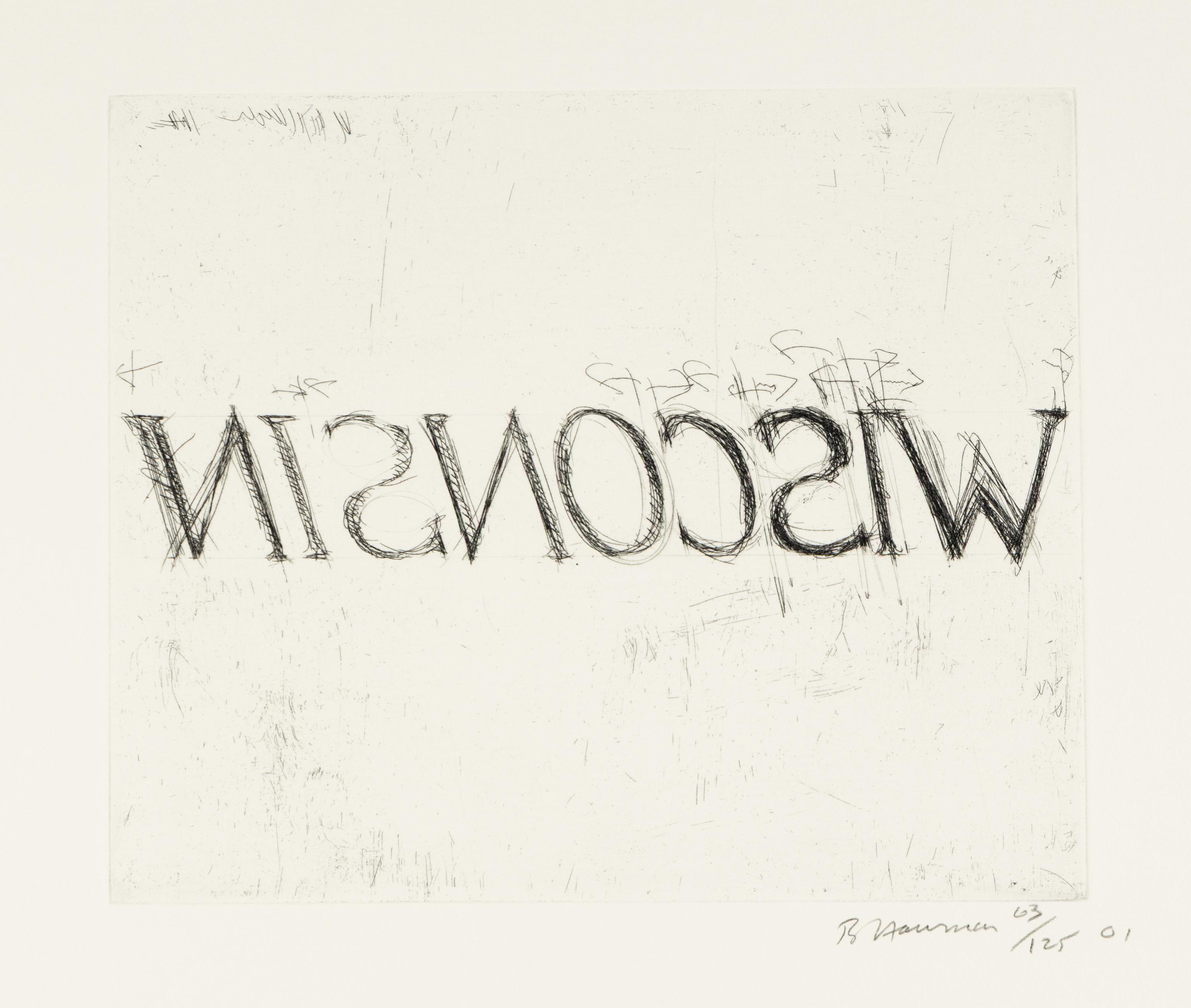 Bruce Nauman (American, b. 1941) — tcejorP lainnetneciuqseS nisnocsiW (triptych) (from the Wisconsin Sesquicentennial Portfolio ), 2001