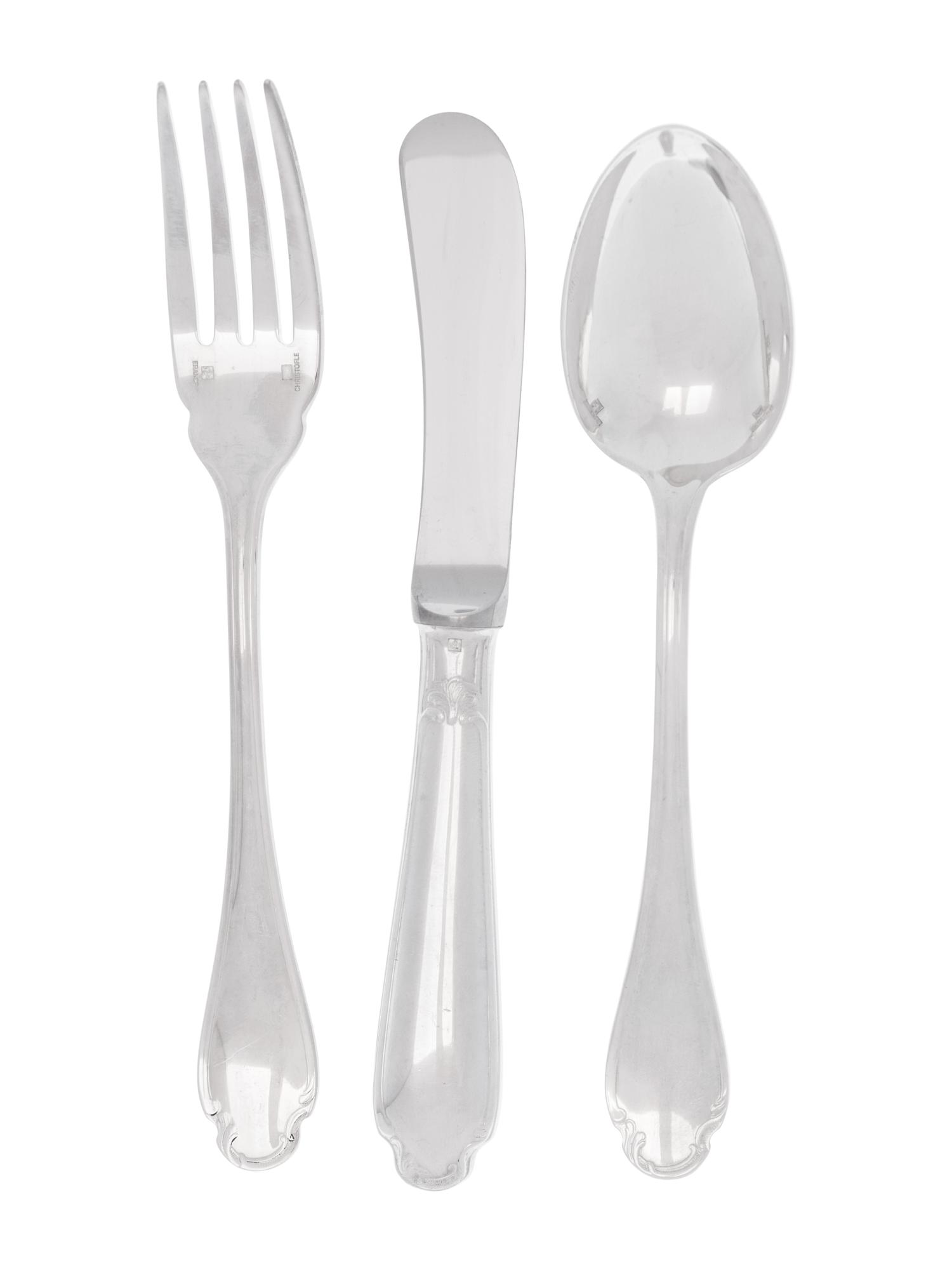 A Christofle Imperial Silver-Plate Flatware Service