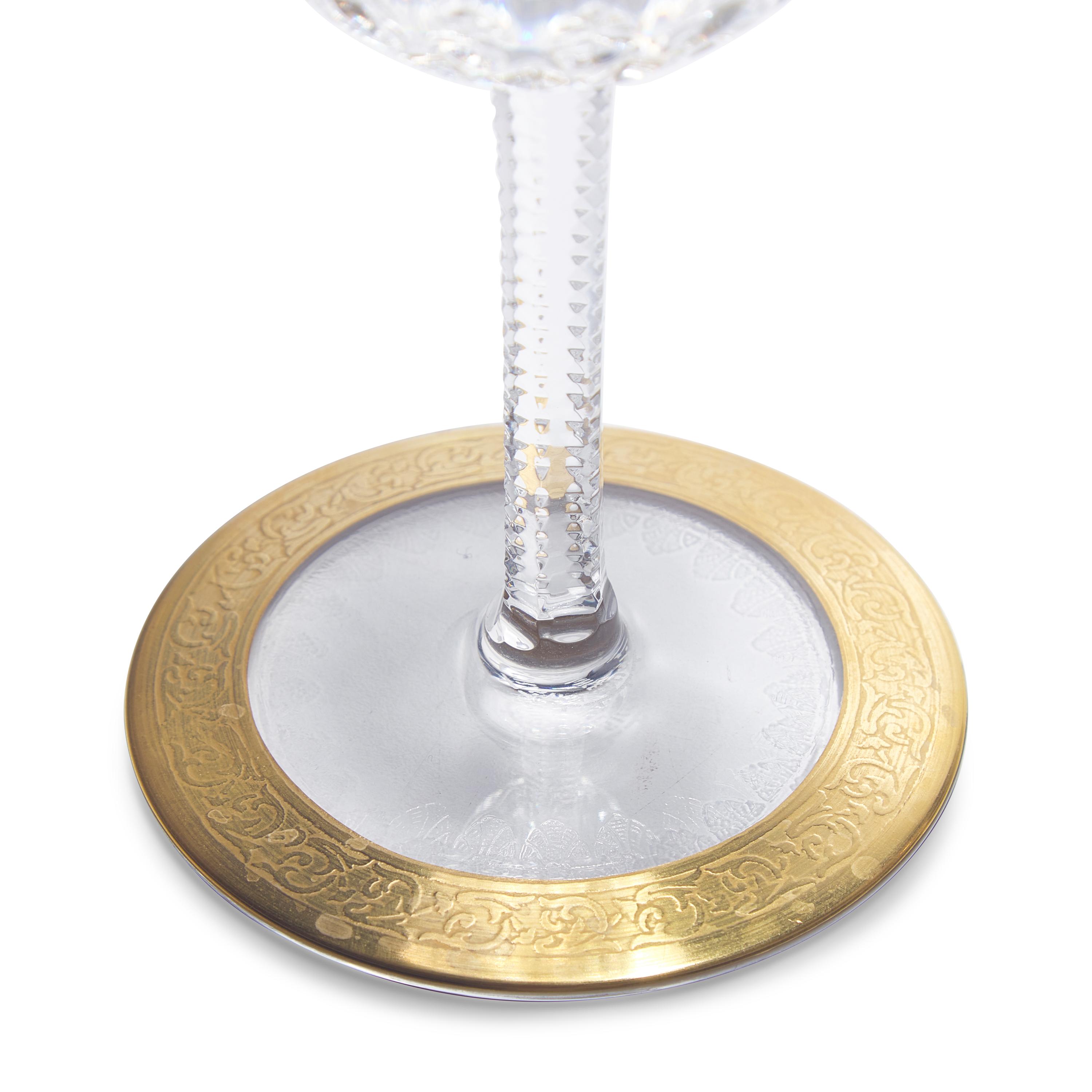 A Saint-Louis Gilt Decorated Cut Glass Stemware Service
