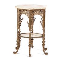 A Gilt Metal Onyx-Top Table