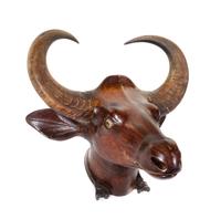 A Carved Wood Water Buffalo Mount Height 31 1/2 x width 29 3/4 x depth 17 1/2 inches. — LATE 19TH/EARLY 20TH CENTURY