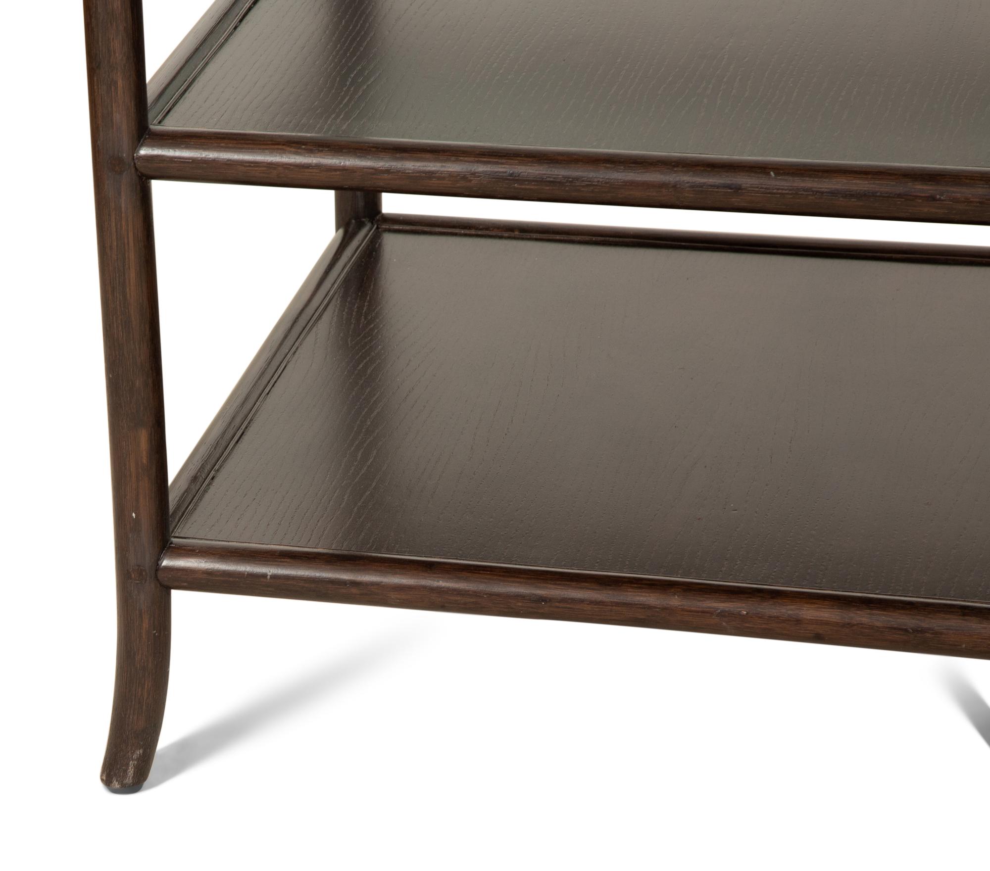 A Pair of Contemporary Glass Top Side Tables