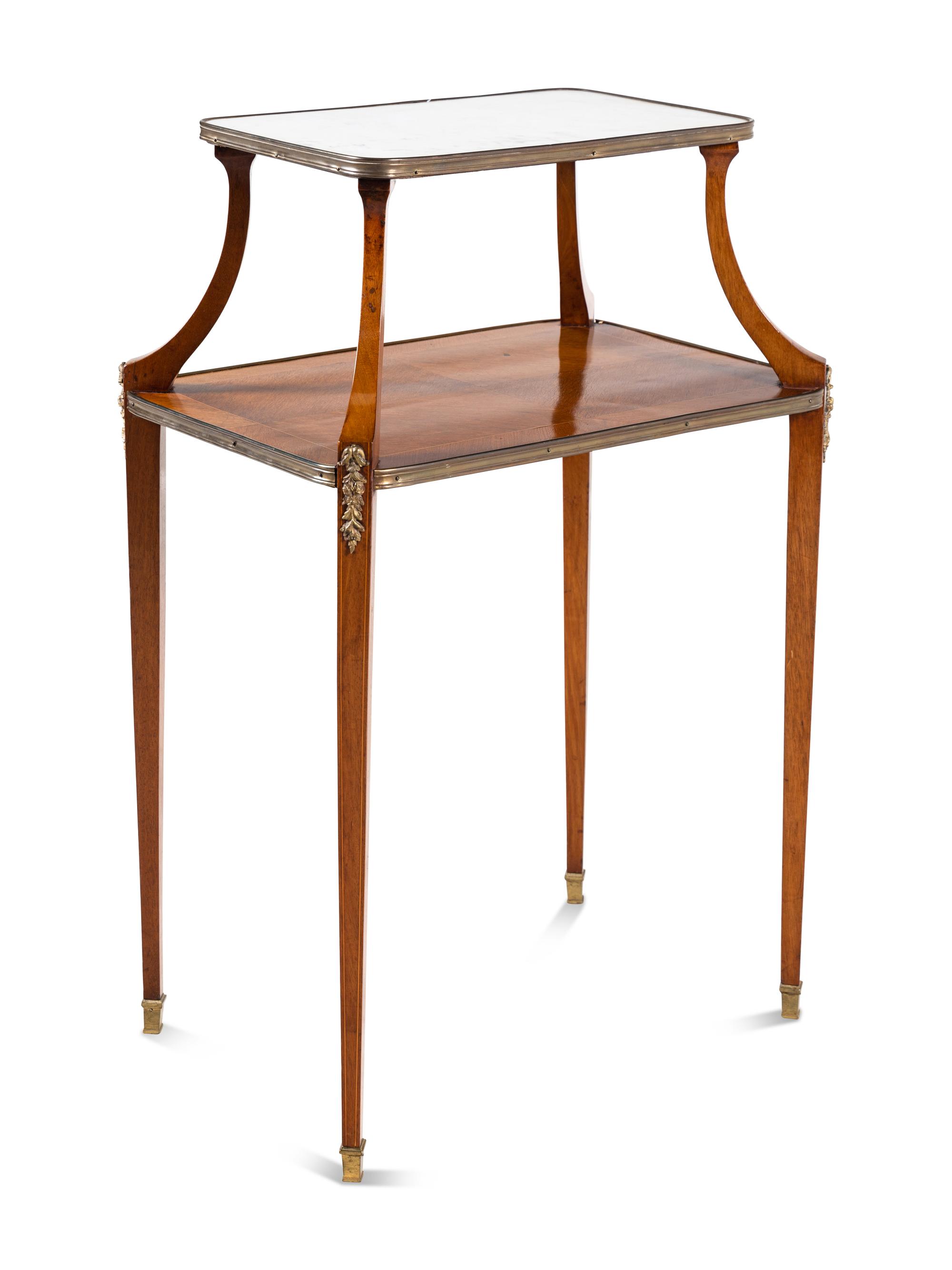 A French Gilt Bronze Mounted Marble-Top Dessert Stand