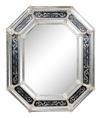 A Venetian Etched Glass Mirror