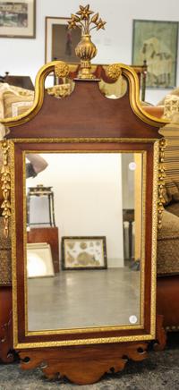 A George II Style Parcel Gilt Mahogany Mirror Height 47 x width 21 1/2 inches. — EARLY 20TH CENTURY