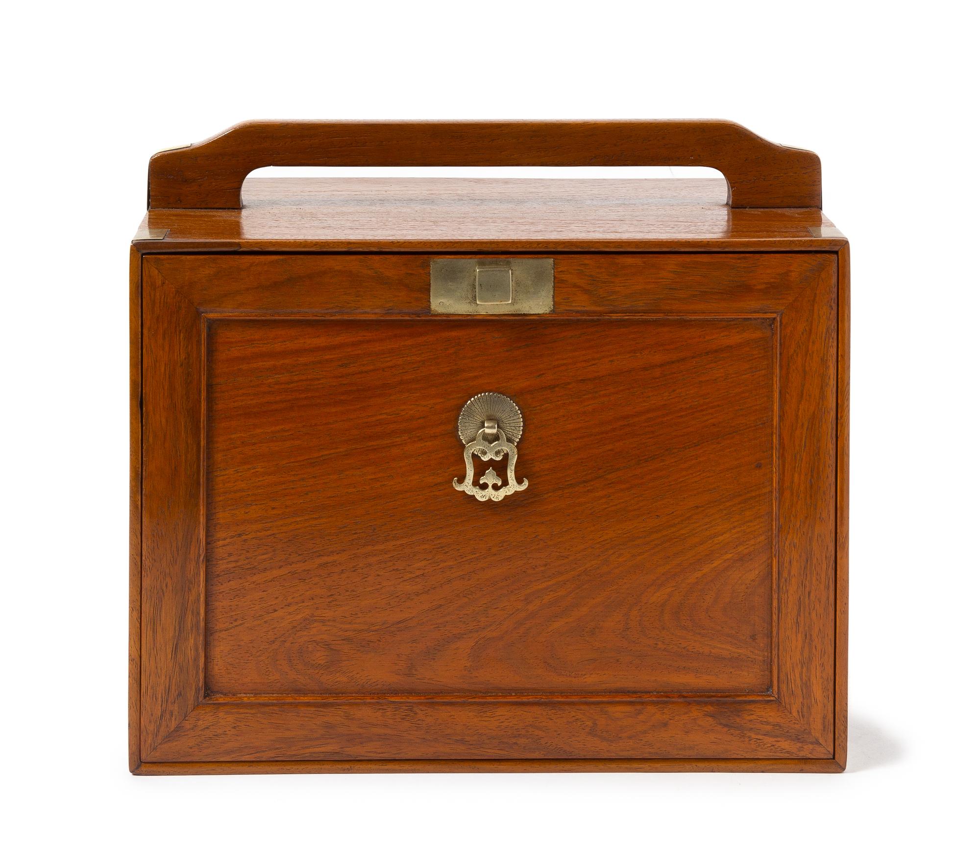 A Chinese Huanghuali, Burlwood and Cedar Medicine Cabinet, Yaoxiang Height 10 1/2 x width 12 x depth 8 1/8 inches. — 18TH CENTURY