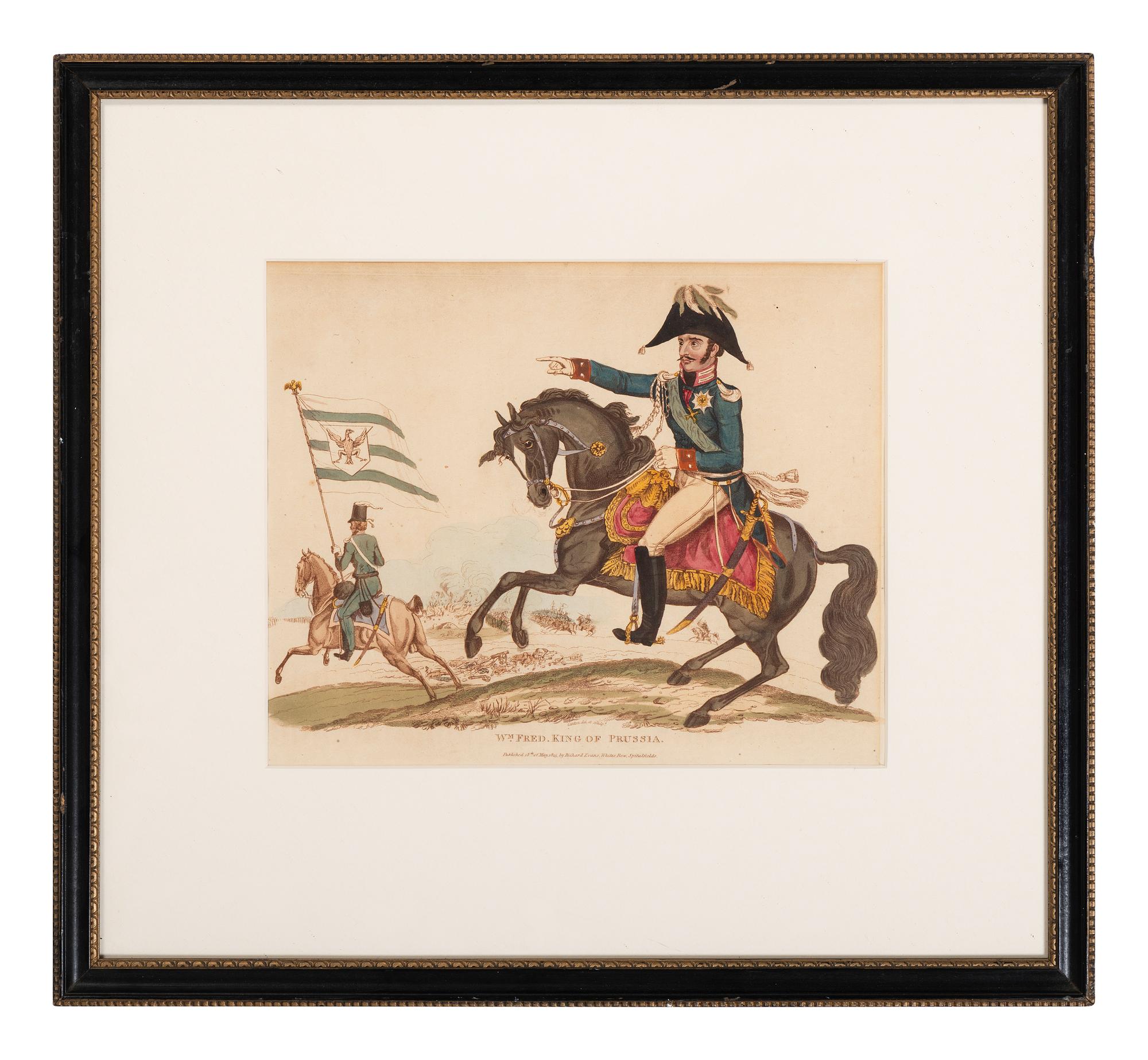 Six Hand-Colored Engravings of Napoleonic Wars Commanders