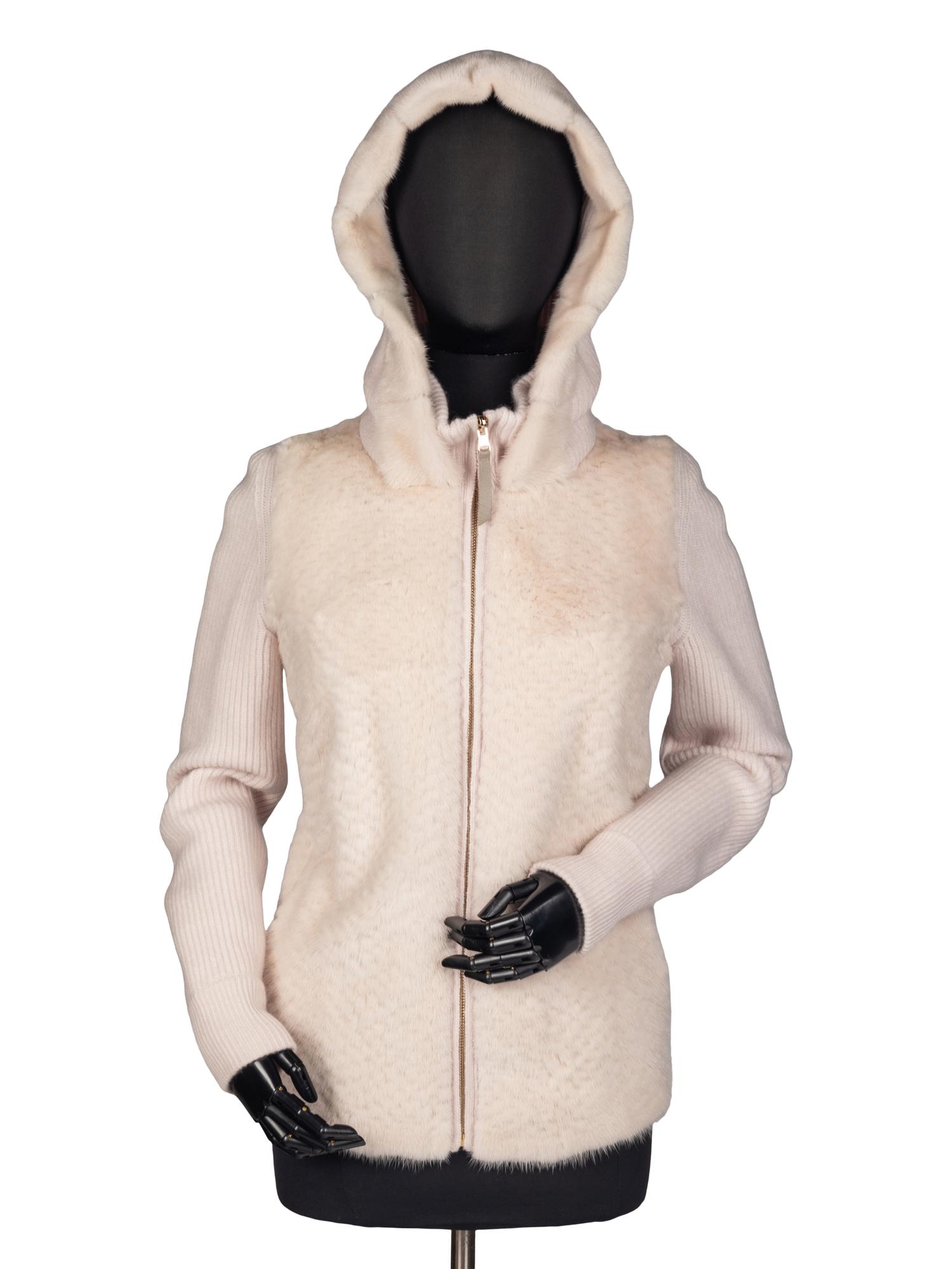Gorski Knitted Mink and Cashmere Zip-Front Jacket