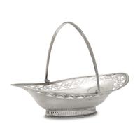 A George III Pierced Silver Lozenge-Form Sugar Basket