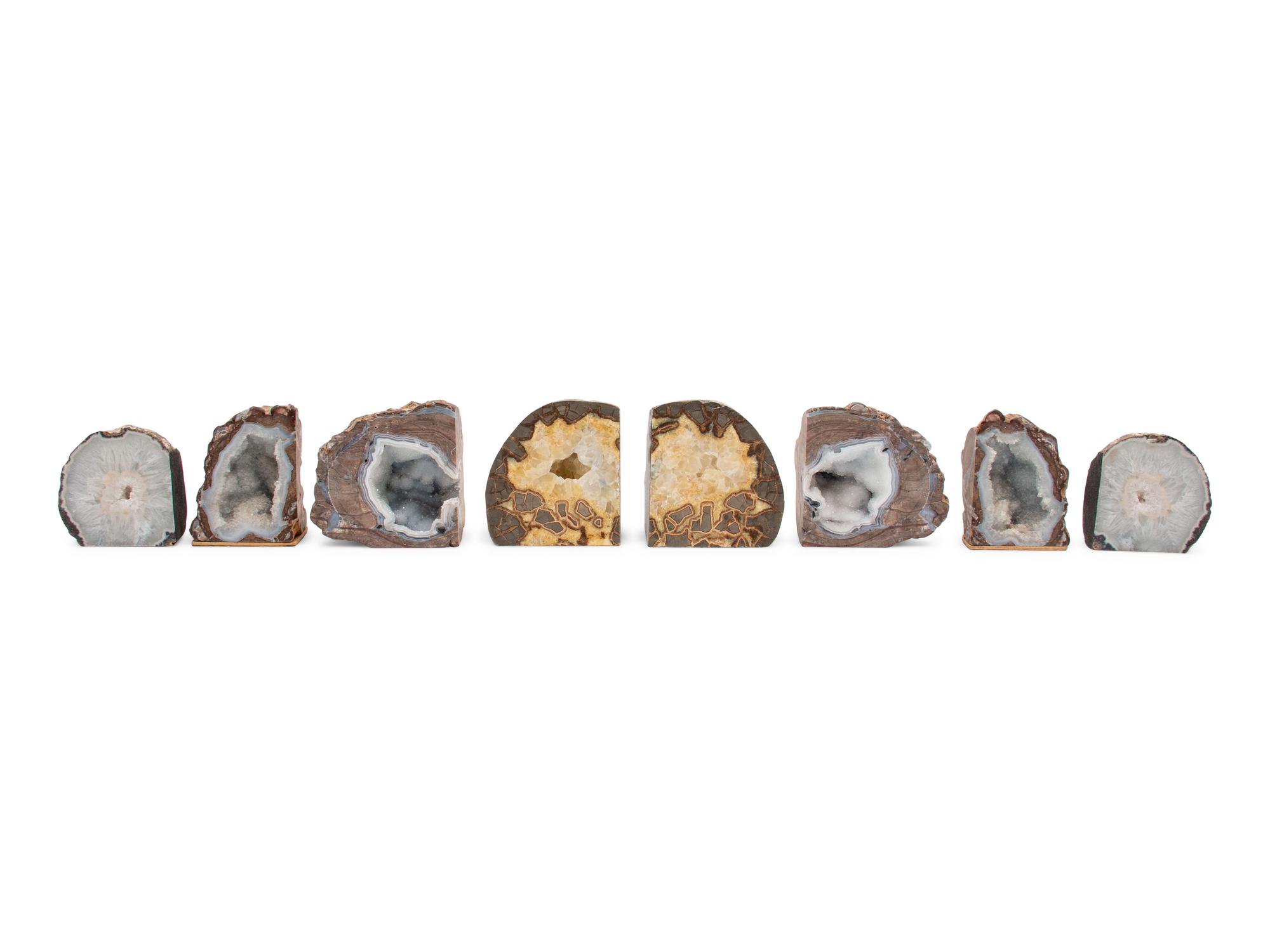 Four Pairs of Geode Bookends