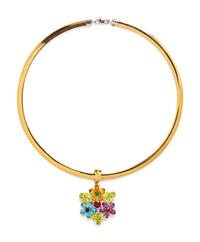 An 18 Karat Yellow Gold and Multigem Pendant/Necklace,